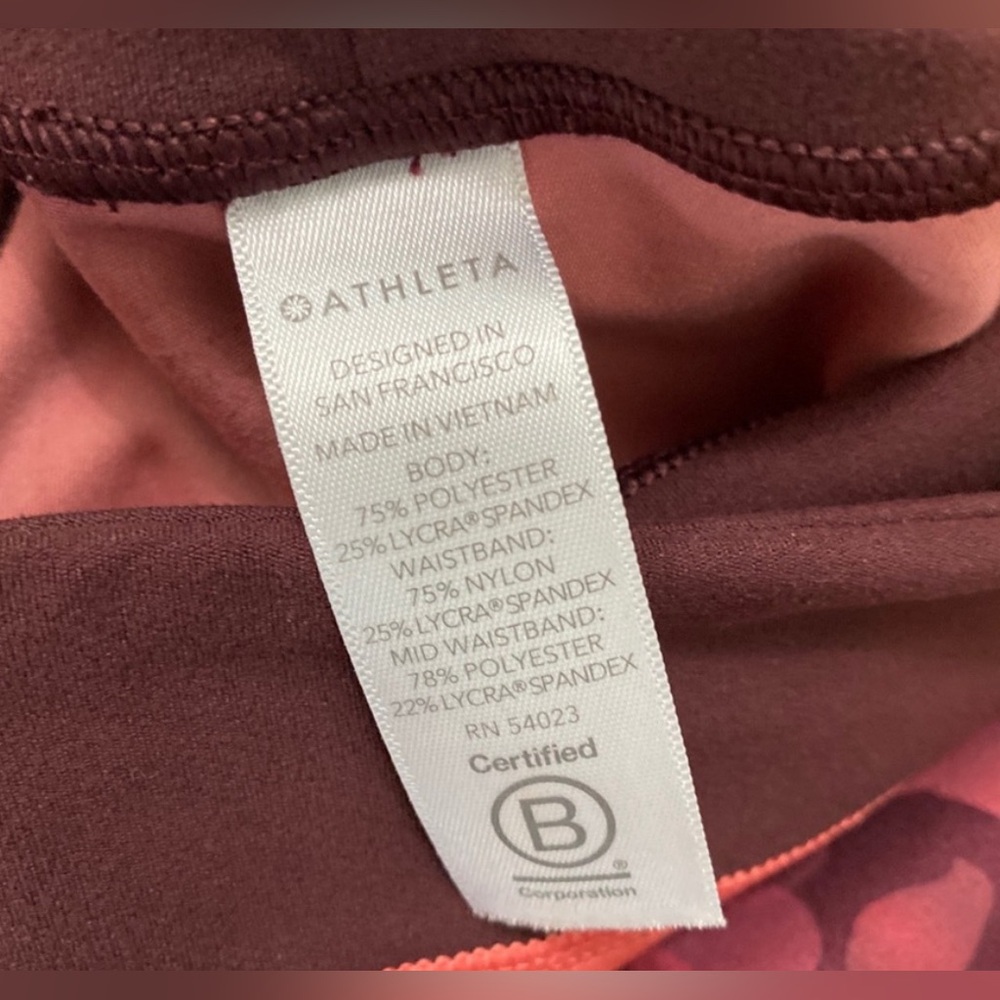 Athleta women’s elation 7/8 Red Pink and Maroon (Size: XXS) - Picture 5 of 6